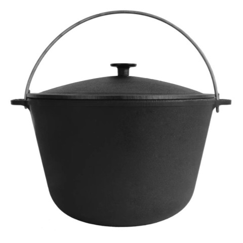 Казан чавунний туристичний з кришкою 6 л