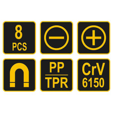 Набір викруток VOREL 8шт (60782)