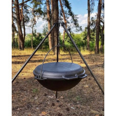 Казан чавунний азіатський з кришкою-сковородою гриль 15 л