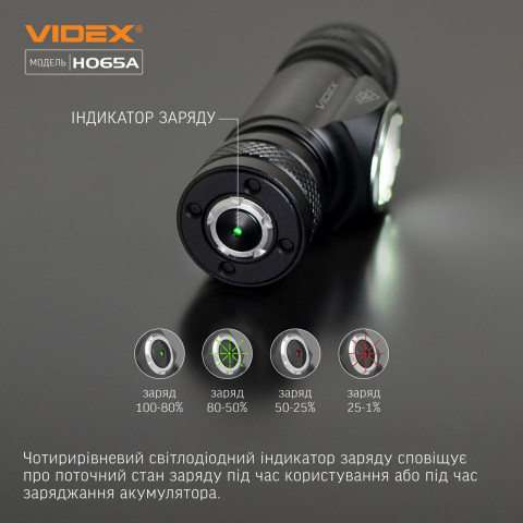 Налобний світлодіодний ліхтарик VIDEX VLF-H065A 1200Lm 5000K