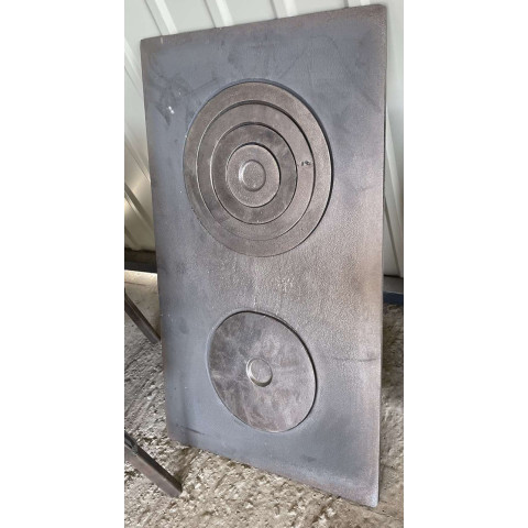 Чавунна плита з кільцями двокамфорна для печі 41х71см