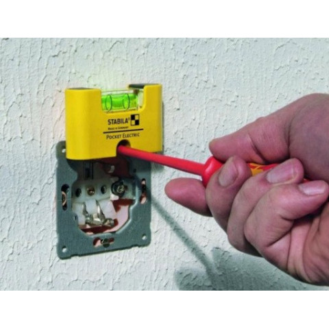 Рівень - міні STABILA Pocket Electric для електриків, магнітний: 7 х 2 х 4 см