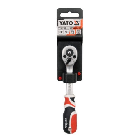 Тріщатка Yato 1/4 155мм 72T вигнута ручка