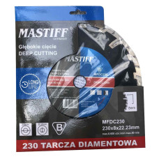 Круг алмазний по бетону глибокий різ MASTIFF 230*22