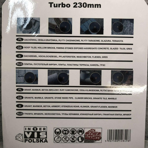 Відрізний алмазний круг Intervis TURBO по бетону 230мм(глубокий різ)