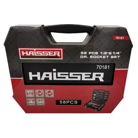 Набір інструментів професійний 1/2 і 1/4 58 од. Haisser 70181