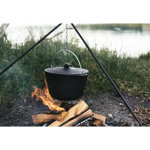 Казан чавунний туристичний з кришкою 6 л