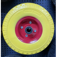 Колесо поліуретанове жовте до тачки VMF EURO 3.00-4 (під вісь 20 мм)