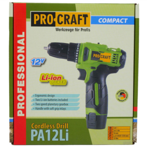 Шуруповерт акумуляторний Procraft PA12Li COMPACT