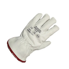 Рукавиця утеплена шкіряна біла M-GLOVE розмір 10