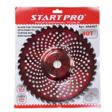 Диск для бензокоси 40-Т з победітовий напайками вигнутий червоний Start Pro