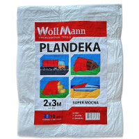 Тент WoffMann білий 2х3м щільність 110 г/м² водостійкий PLANDEKA SUPER MOCNA