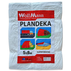 Тент WoffMann білий 5х8м щільність 110 г/м² водостійкий PLANDEKA SUPER MOCNA