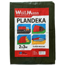 Тент WoffMann зелений 2х3м щільність 110 г/м² водостійкий PLANDEKA SUPER MOCNA