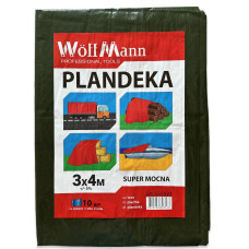 Тент WoffMann зелений 3х4м щільність 110 г/м² водостійкий PLANDEKA SUPER MOCNA