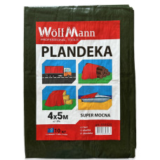 Тент WoffMann зелений 4х5м щільність 110 г/м² водостійкий PLANDEKA SUPER MOCNA