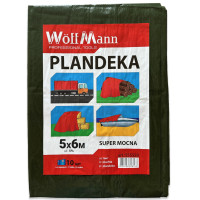 Тент WoffMann зелений 5х6м щільність 110 г/м² водостійкий PLANDEKA SUPER MOCNA