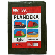 Тент WoffMann зелений 5х6м щільність 110 г/м² водостійкий PLANDEKA SUPER MOCNA