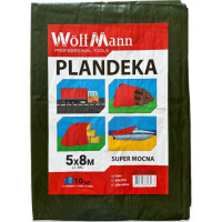 Тент WoffMann зелений 5х8м щільність 110 г/м² водостійкий PLANDEKA SUPER MOCNA
