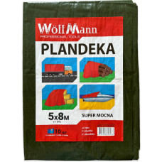 Тент WoffMann зелений 5х8м щільність 110 г/м² водостійкий PLANDEKA SUPER MOCNA
