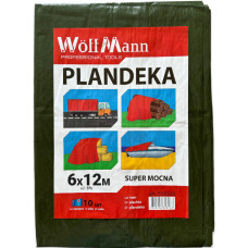 Тент WoffMann зелений 6х12м щільність 110 г/м² водостійкий PLANDEKA SUPER MOCNA