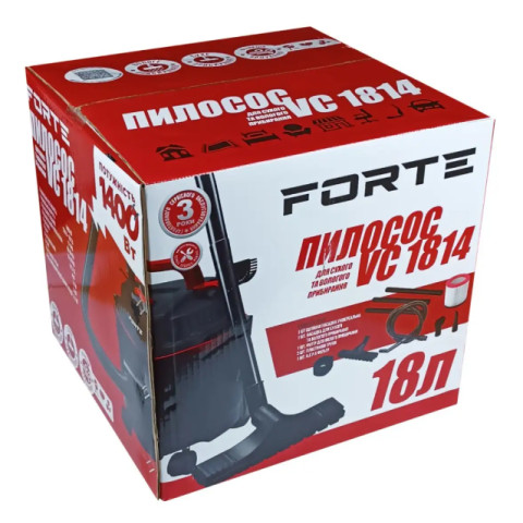 Пилосос для вологого і сухого прибирання FORTE VC1814