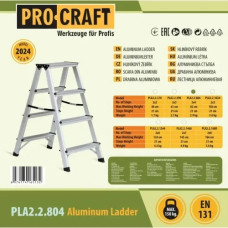 Драбина-стрем'янка алюмінієва 2×2 двостороння Procraft PLA2.2.370