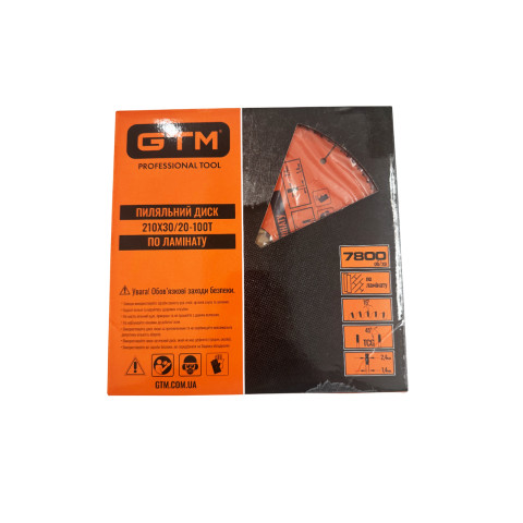 GTM Диск пиляльний 210*30*z=100, по ламінату