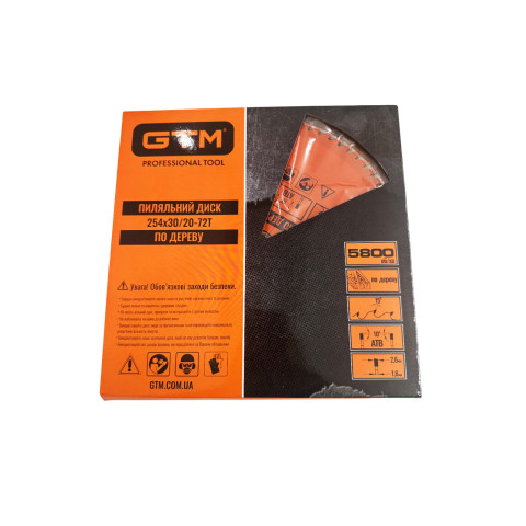 GTM Диск пиляльний 254*30*z=72, по дереву