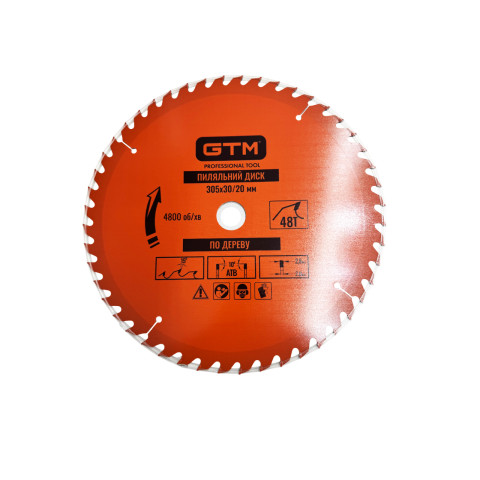 GTM Диск пиляльний 305*30*z=48, по дереву