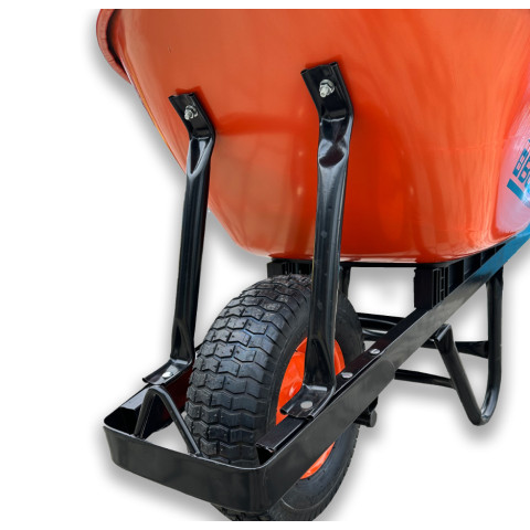 Тачка 1-о колісна d400 мм 120 л 240 кг оцин (буд. проф) ПНЕВМОК 6.50-8 ORANGE/BLACK STRONG ТМ