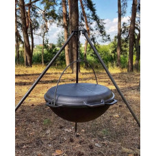 Казан чавунний азіатський з кришкою-сковородою 10 л