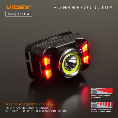 Налобний світлодіодний ліхтарик VIDEX VLF-H035C 410Lm 5000K