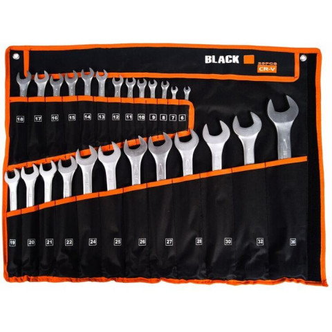 Набір рожково-накидних ключів BLACK в чохлі 6-36 мм (16008)