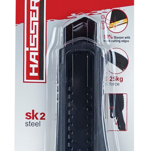 Ніж пластиковий прогумований 18 мм Haisser 23508
